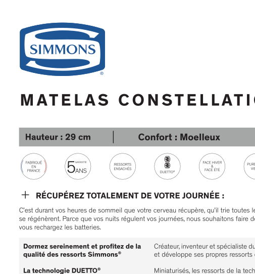 Matelas Constellation SIMMONS